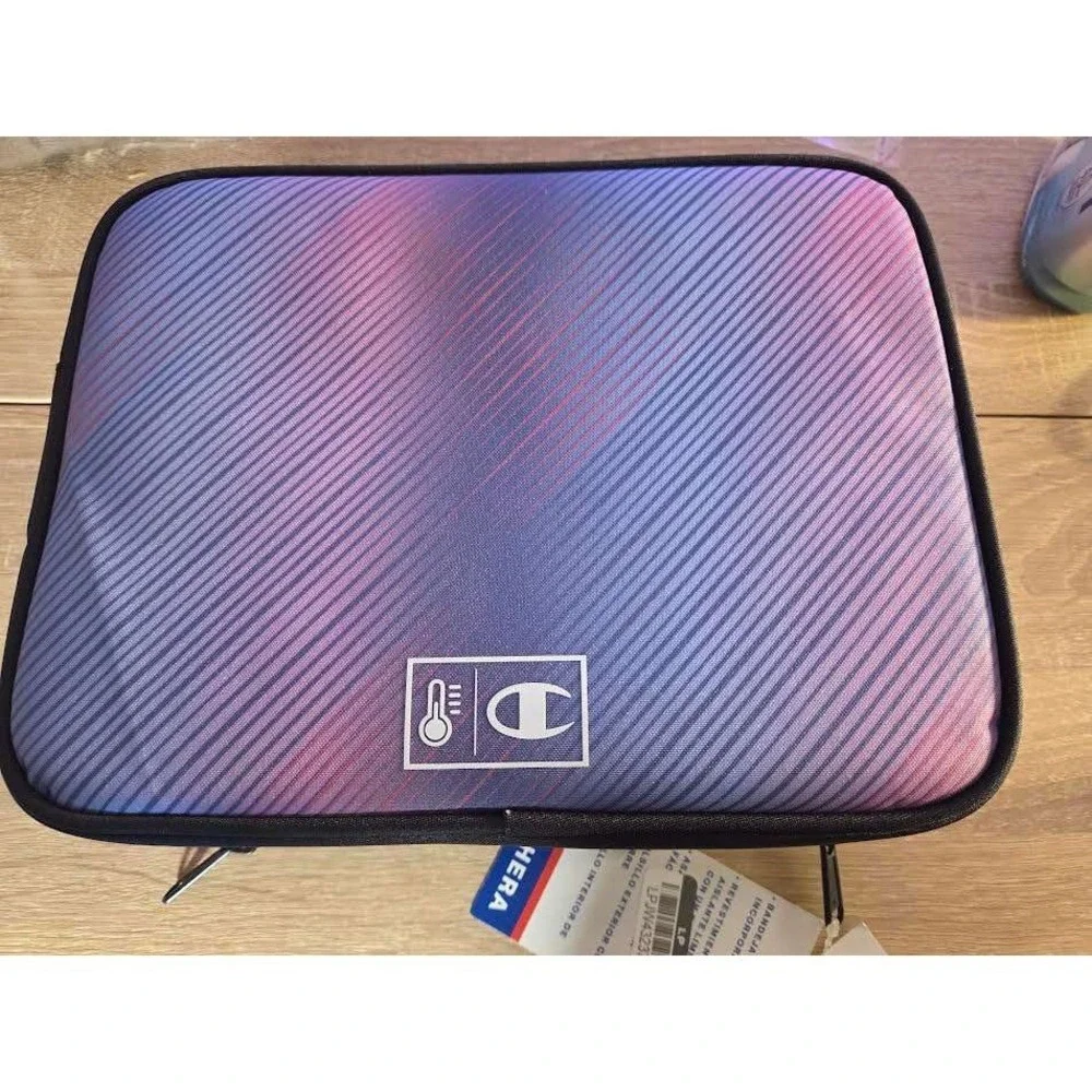 Champion Insulated Lunch‎ Box Purple Blue Stripe Hard Liner NWT